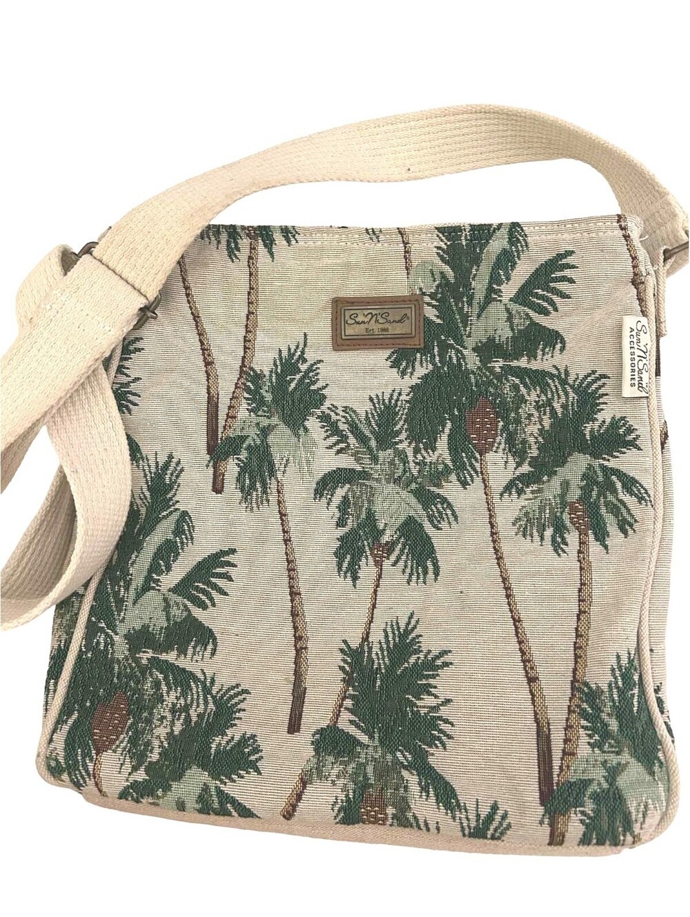 Sun 'N' Sand Palm Tree Handbag 10"x10"x3" Minor Interior Marks (pics)
